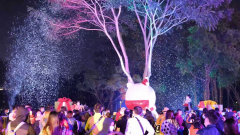 迎耶誕節！ 嘉義市政府造「雪景」 沉睡大白熊陪伴賞雪