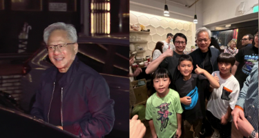 黃仁勳川菜小館用餐　民眾讚親民、秀簽名合照